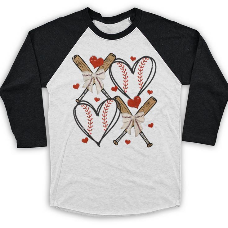 Coquette Bow XOXO Baseball Lover Heart Valentine Game Day Baseball Raglan Shirt Coquette Bow XOXO Baseball Lover Heart Valentine Game Day Baseball Raglan Shirt