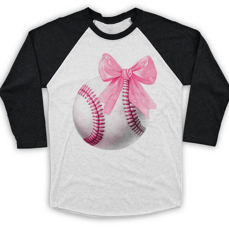Cute Coquette Baseball Pink Bow Player & Fan Girls Baseball Raglan Shirt Cute Coquette Baseball Pink Bow Player & Fan Girls Baseball Raglan Shirt