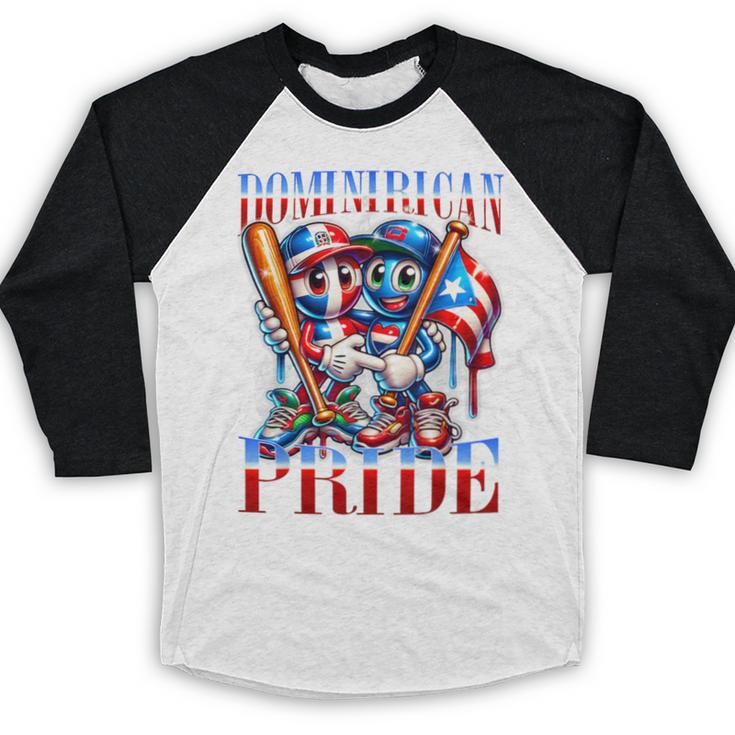 Dominican Puerto Rican Pride Baseball Flag Unity Baseball Raglan Shirt Dominican Puerto Rican Pride Baseball Flag Unity Baseball Raglan Shirt