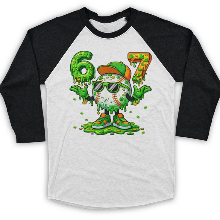 Drip Baseball Irish Shamrock St Patricks Men Boy Kid Baseball Raglan Shirt