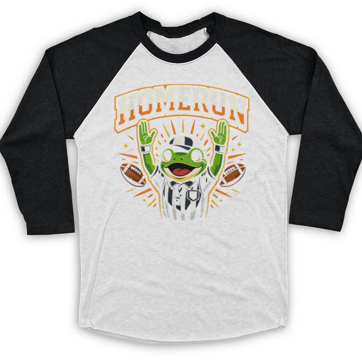 Football Referee Touchdown Baseball Homerun Frog Baseball Raglan Shirt