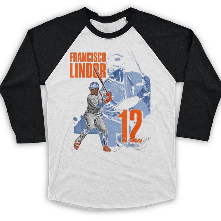 Francisco Lindor New York M Baseball Players MLBFLI304N Baseball Raglan Shirt