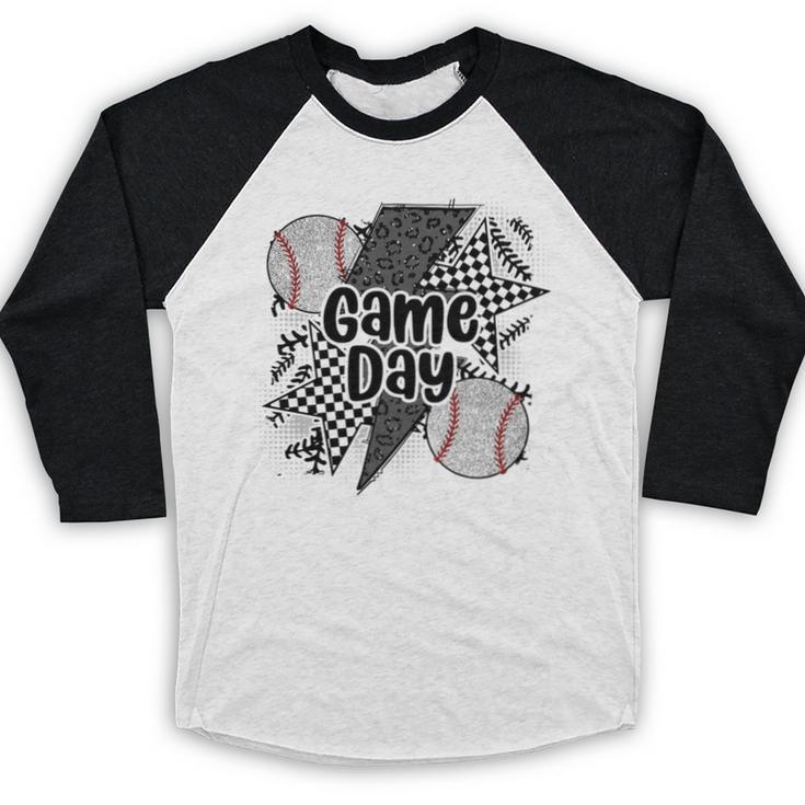 Game Day Baseball Retro Checkered Baseball Baseball Raglan Shirt Game Day Baseball Retro Checkered Baseball Baseball Raglan Shirt