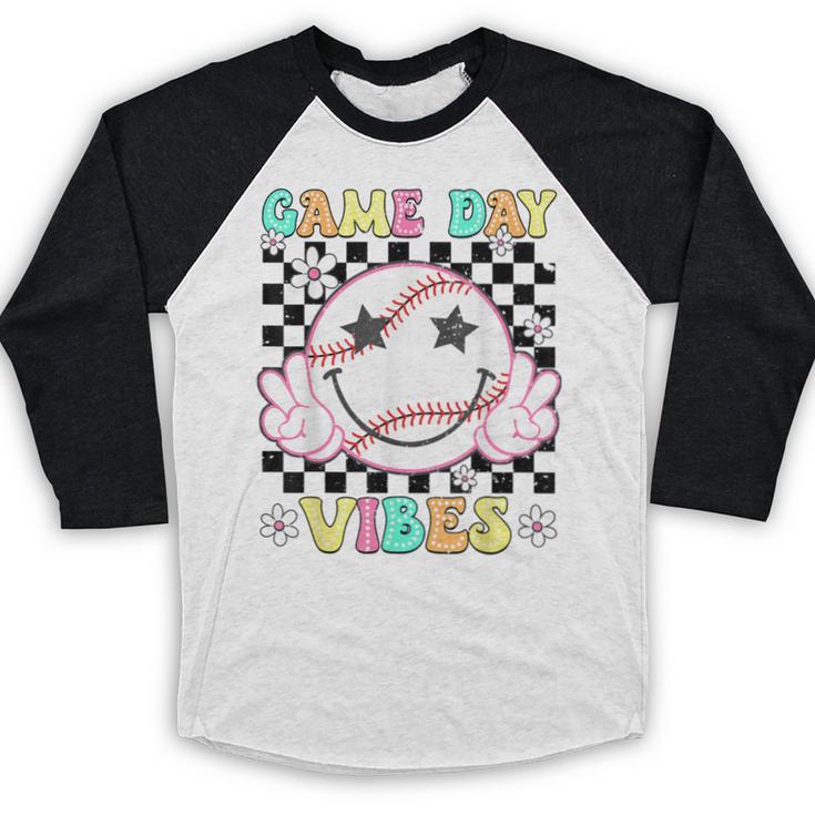 Game Day Vibes Softball Baseball Groovy Game Day Girls Women Baseball Raglan Shirt Game Day Vibes Softball Baseball Groovy Game Day Girls Women Baseball Raglan Shirt