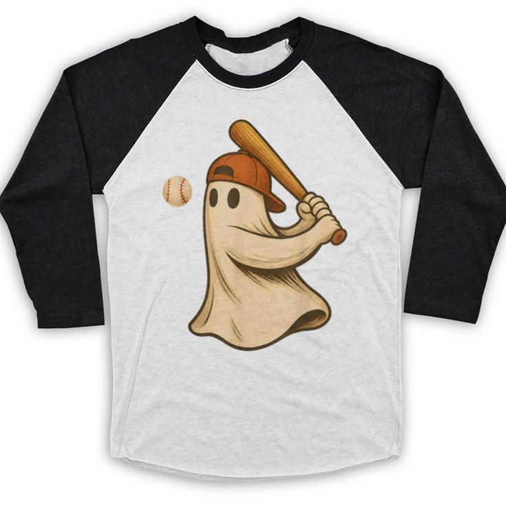 Ghost Baseball Halloween Costume Men Boys Kids Baseball Raglan Shirt