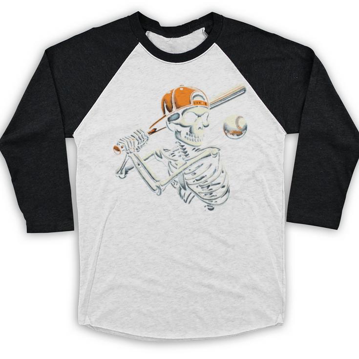 Halloween Boys Batting Skeleton Baseball Baseball Raglan Shirt Halloween Boys Batting Skeleton Baseball Baseball Raglan Shirt