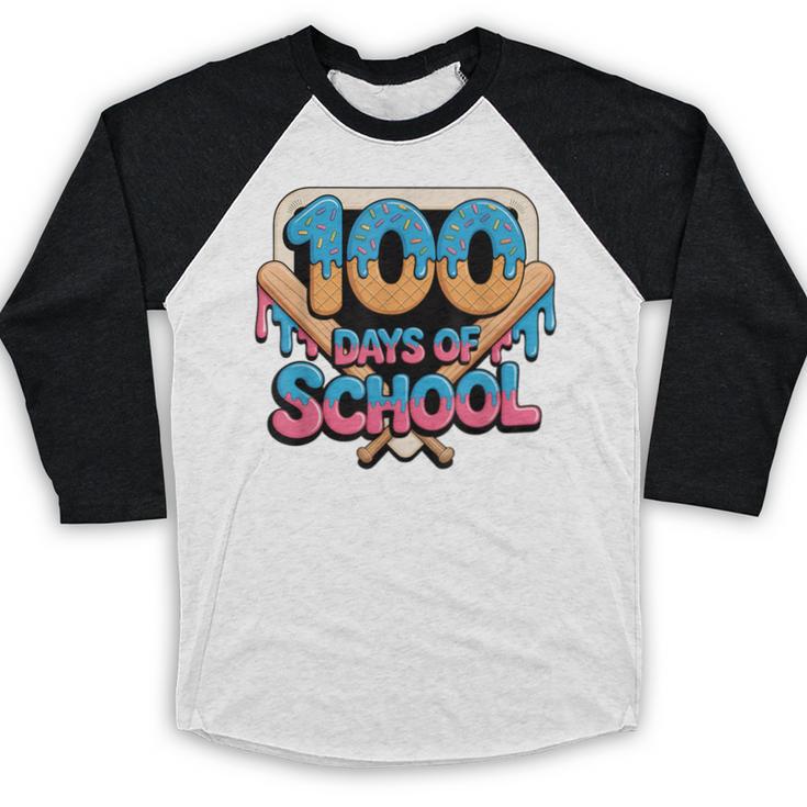 Happy 100 Days Of School Baseball Drip For Kids Teachers Baseball Raglan Shirt Happy 100 Days Of School Baseball Drip For Kids Teachers Baseball Raglan Shirt