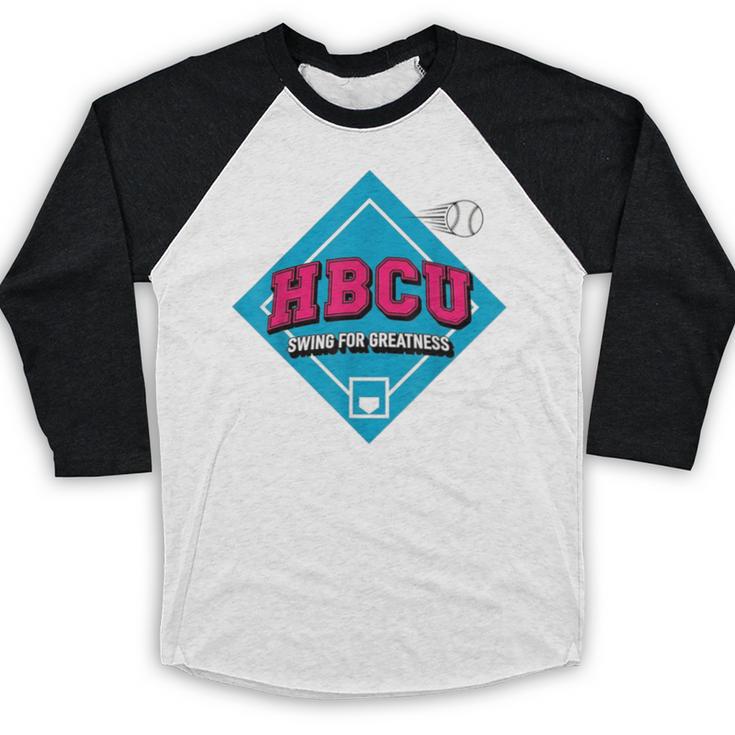 HBCU Swing For Greatness Baseball Softball College Apparel Baseball Raglan Shirt HBCU Swing For Greatness Baseball Softball College Apparel Baseball Raglan Shirt