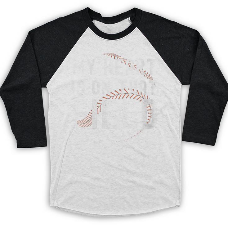 My Heart Is On That Field Baseball Softball Dad Father Baseball Raglan Shirt My Heart Is On That Field Baseball Softball Dad Father Baseball Raglan Shirt