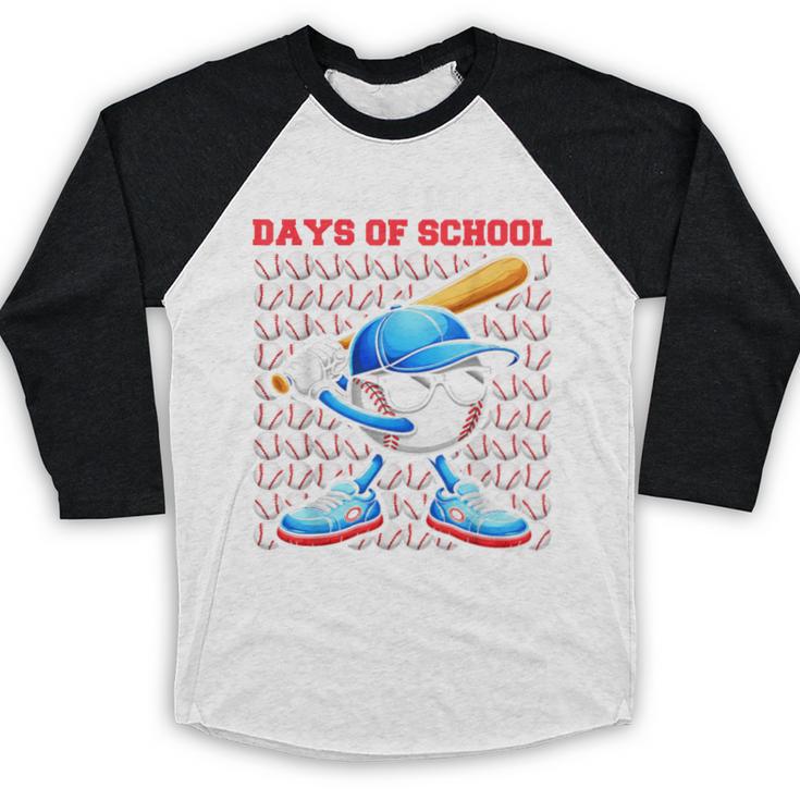 I Hit 100 Days Of School Baseball Player Kids Boys Son Baseball Raglan Shirt