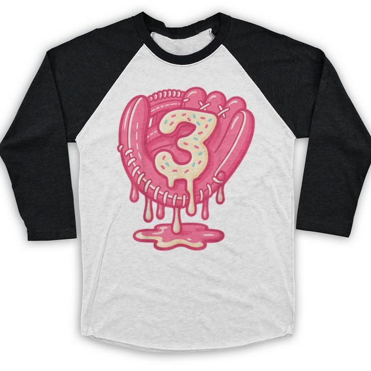 Ice Cream Baseball Glove 3rd Birthday Edition Baseball Raglan Shirt Ice Cream Baseball Glove 3rd Birthday Edition Baseball Raglan Shirt