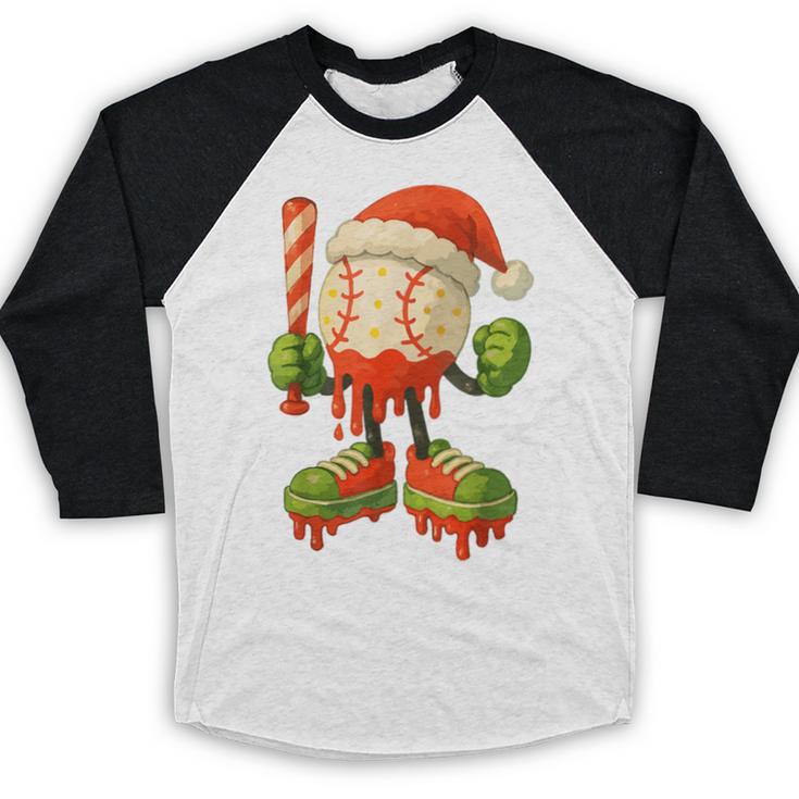 Ice Cream Drip Baseball Christmas Baseball Drip Candy Cane Baseball Raglan Shirt Ice Cream Drip Baseball Christmas Baseball Drip Candy Cane Baseball Raglan Shirt
