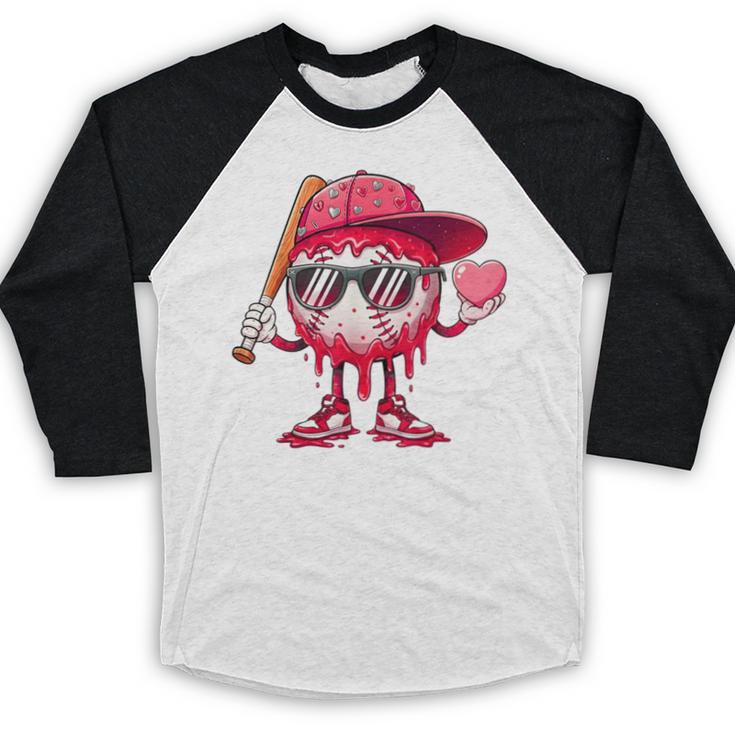 Ice Cream Drip Baseball Valentine's Day Spots Baseball Drip Baseball Raglan Shirt