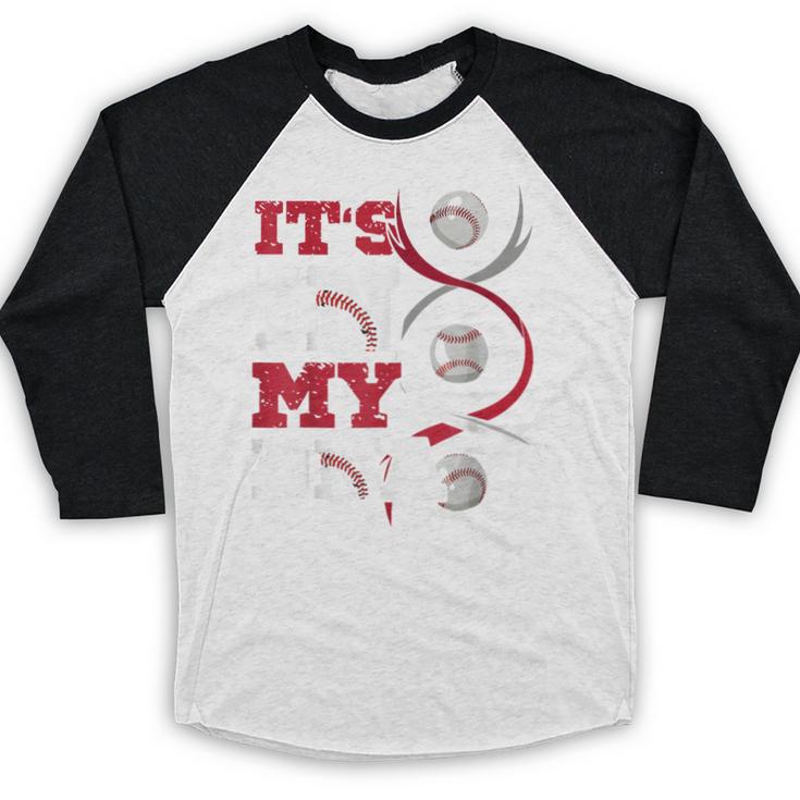 ITS In My DNA Baseball Sport Player Saying Baseball Fan Baseball Raglan Shirt
