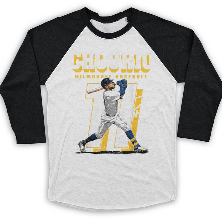 Jackson Chourio Milwaukee MLB Baseball Player MLBJCH201M Baseball Raglan Shirt Jackson Chourio Milwaukee MLB Baseball Player MLBJCH201M Baseball Raglan Shirt