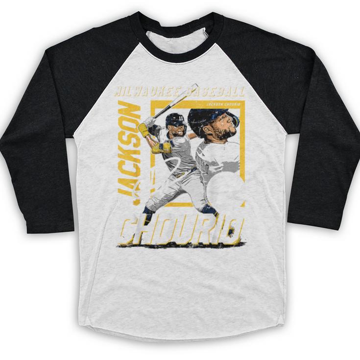 Jackson Chourio Milwaukee MLB Baseball Player MLBJCH203M Baseball Raglan Shirt Jackson Chourio Milwaukee MLB Baseball Player MLBJCH203M Baseball Raglan Shirt