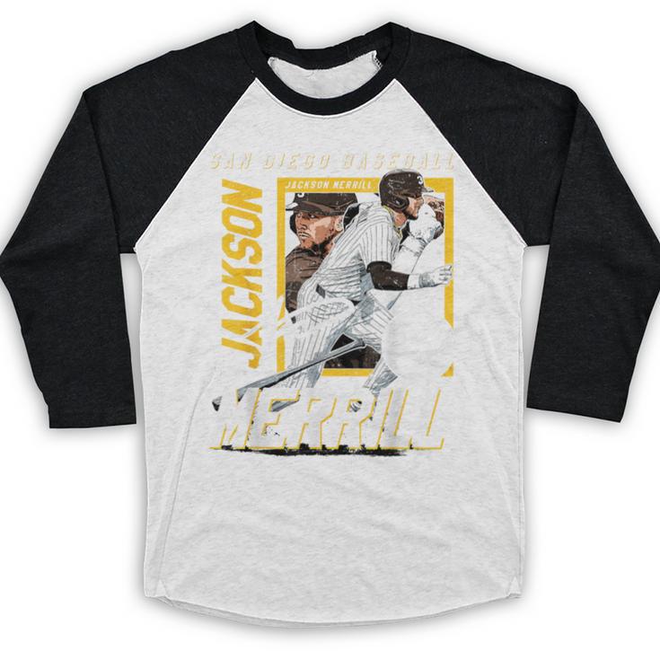 Jackson Merrill San Diego MLB Baseball Player MLBJME203M Baseball Raglan Shirt Jackson Merrill San Diego MLB Baseball Player MLBJME203M Baseball Raglan Shirt