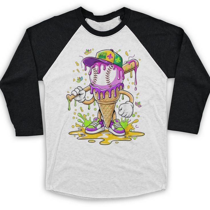 Kids Baseball Drip Ice Cream Apparel Kids Boys Mardi Gras Baseball Raglan Shirt Kids Baseball Drip Ice Cream Apparel Kids Boys Mardi Gras Baseball Raglan Shirt