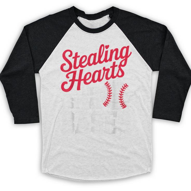 Kids Stealing Hearts Cute Baseball Boys Baseball Raglan Shirt