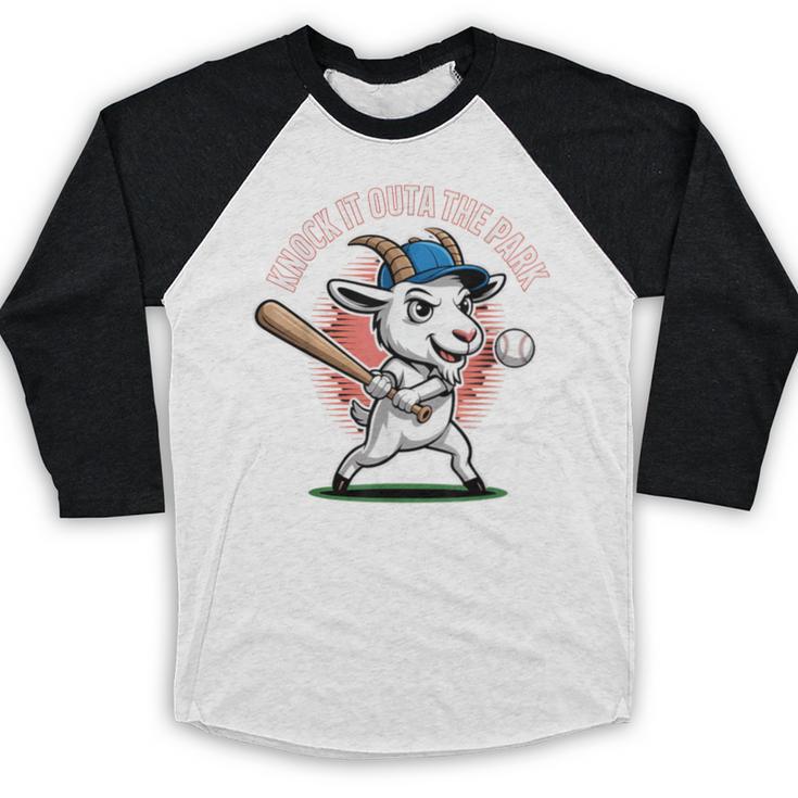 Knock It Outa The Park Baseball Goat Home Run Baseball Raglan Shirt Knock It Outa The Park Baseball Goat Home Run Baseball Raglan Shirt