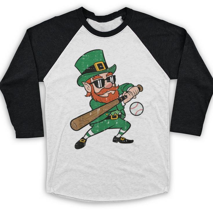 Leprechaun Baseball St Patricks Day Saint Pattys Men Boys Baseball Raglan Shirt