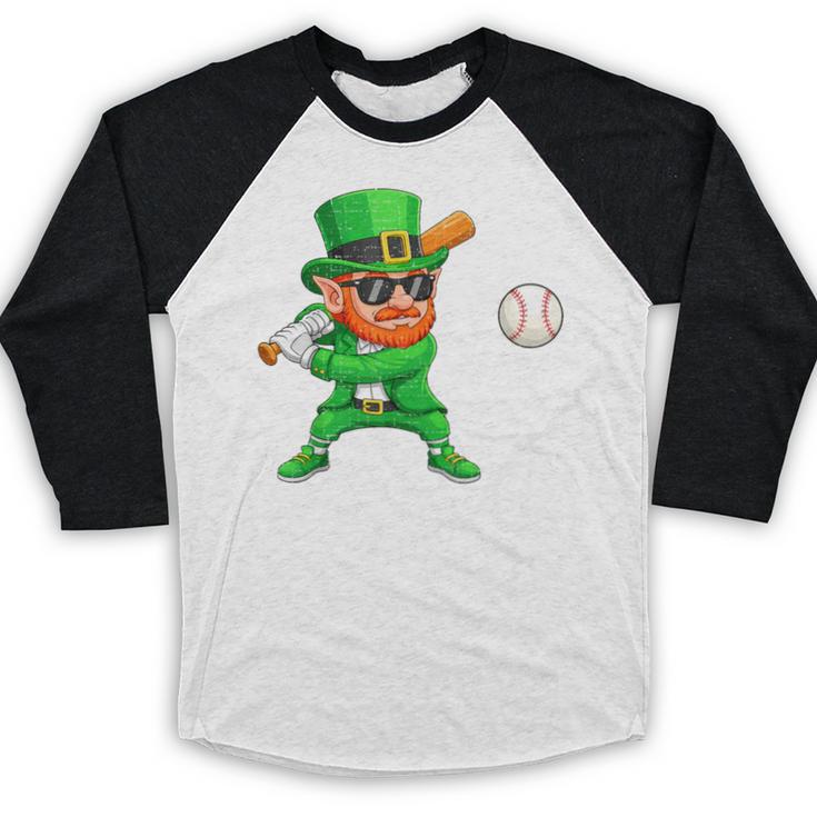 Leprechaun Playing Baseball St Patricks Day Sport Boys Baseball Raglan Shirt Leprechaun Playing Baseball St Patricks Day Sport Boys Baseball Raglan Shirt
