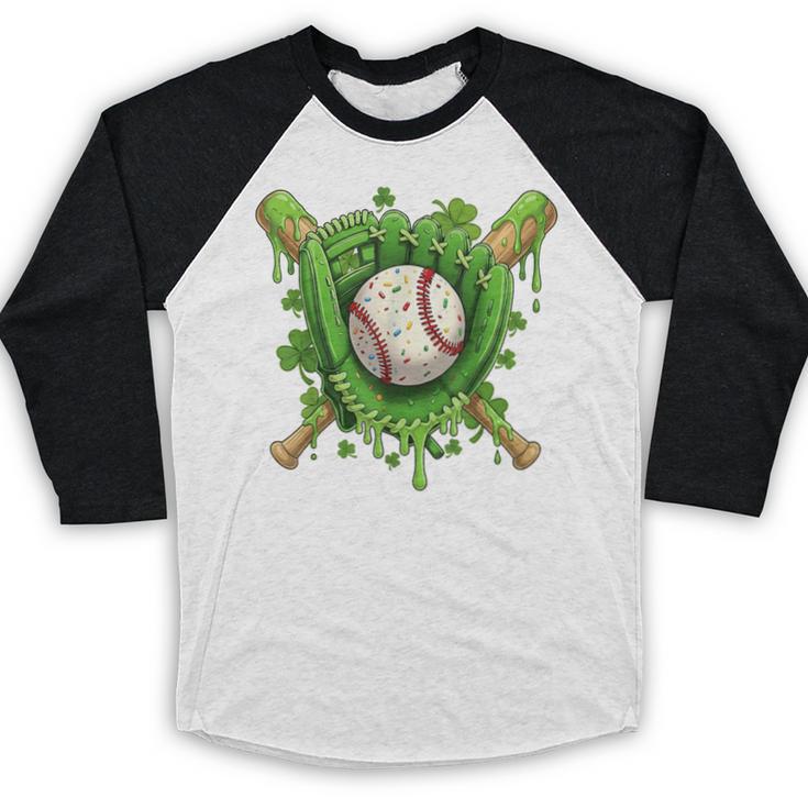 Lucky Shamrock Baseball Gloves Drip St Patrick's Day Boys Baseball Raglan Shirt Lucky Shamrock Baseball Gloves Drip St Patrick's Day Boys Baseball Raglan Shirt