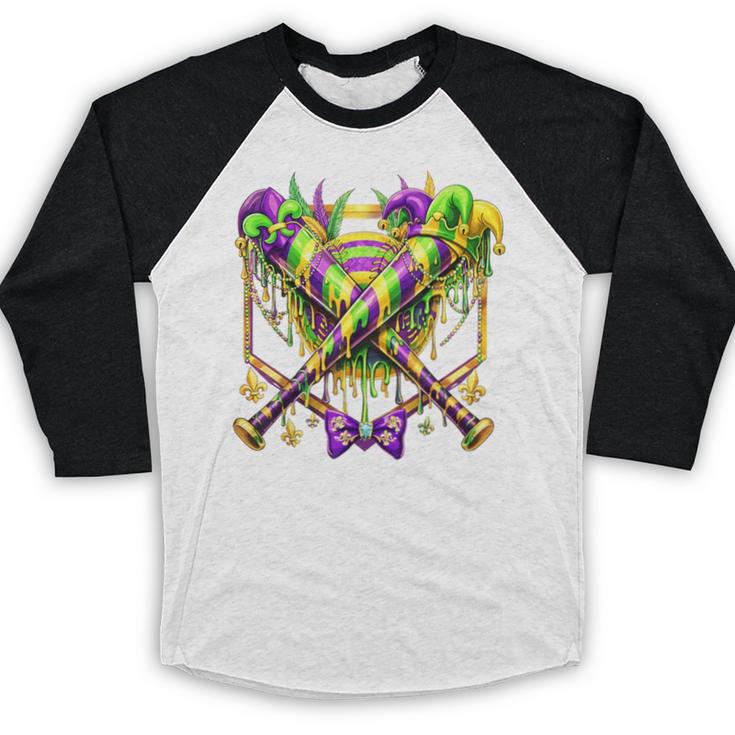 Mardi Gras Baseball Jester Hat New Orleans Men Women Kid Baseball Raglan Shirt