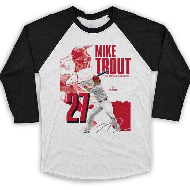 Mike Trout Los Angeles A MLB Baseball Players MLBMTR304N Baseball Raglan Shirt Mike Trout Los Angeles A MLB Baseball Players MLBMTR304N Baseball Raglan Shirt
