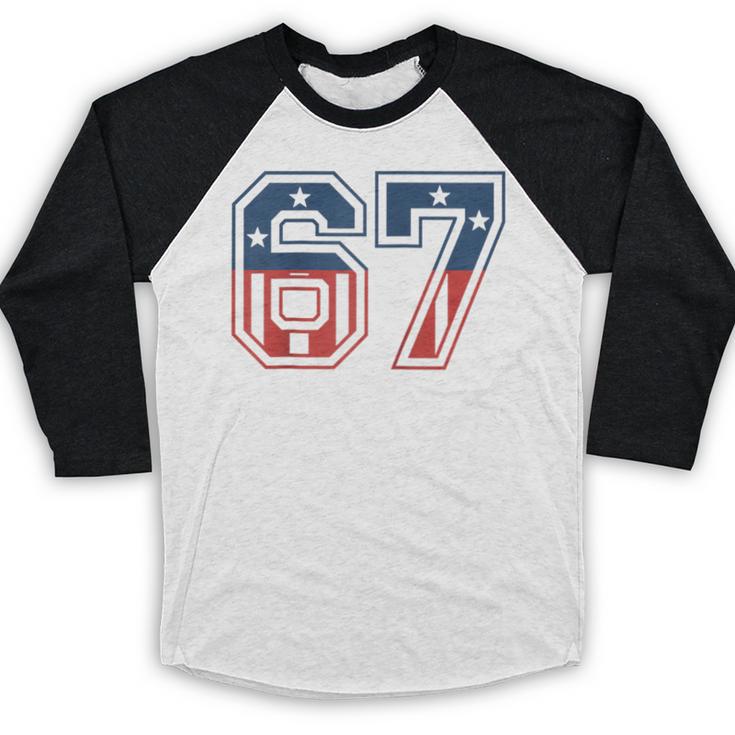 Number 67 USA Raglan Baseball Tee Baseball Raglan Shirt