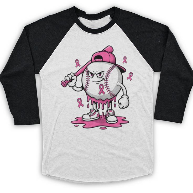 Pink Ribbon Baseball Breast Cancer Awareness Baseball Raglan Shirt Pink Ribbon Baseball Breast Cancer Awareness Baseball Raglan Shirt