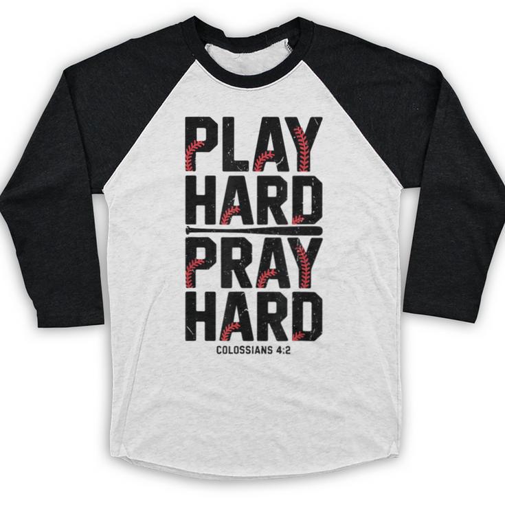Play Hard Pray Hard Youth Boy Christian Baseball Jesus Baseball Raglan Shirt Play Hard Pray Hard Youth Boy Christian Baseball Jesus Baseball Raglan Shirt