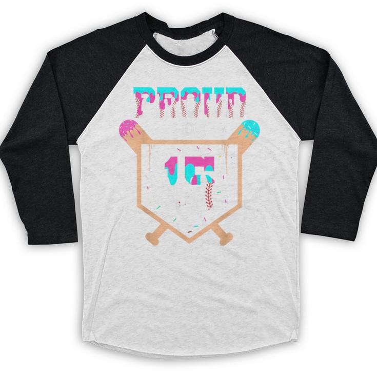 Proud Mom Baseball Player Number 15 Ice Cream Drip Baseball Raglan Shirt Proud Mom Baseball Player Number 15 Ice Cream Drip Baseball Raglan Shirt