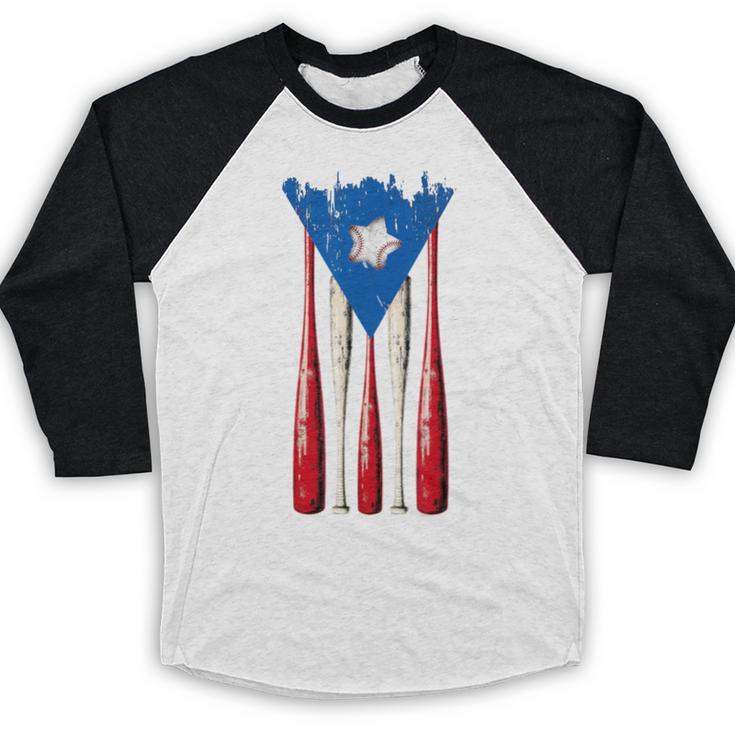 Puerto Rican Baseball Bats Puerto Rico Flag Pride BéIsbol Baseball Raglan Shirt Puerto Rican Baseball Bats Puerto Rico Flag Pride BéIsbol Baseball Raglan Shirt