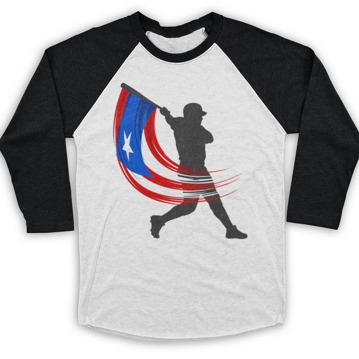 Puerto Rico Baseball Flag Player Boricua Heritage Sports Baseball Raglan Shirt Puerto Rico Baseball Flag Player Boricua Heritage Sports Baseball Raglan Shirt