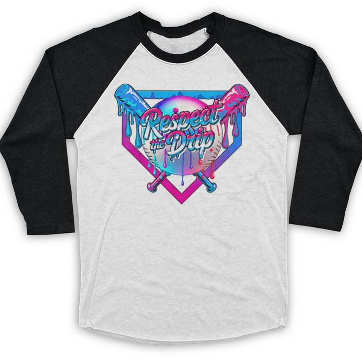 Respect The Drip Baseball Ice Cream For Kids Boys Youth Baseball Raglan Shirt Respect The Drip Baseball Ice Cream For Kids Boys Youth Baseball Raglan Shirt