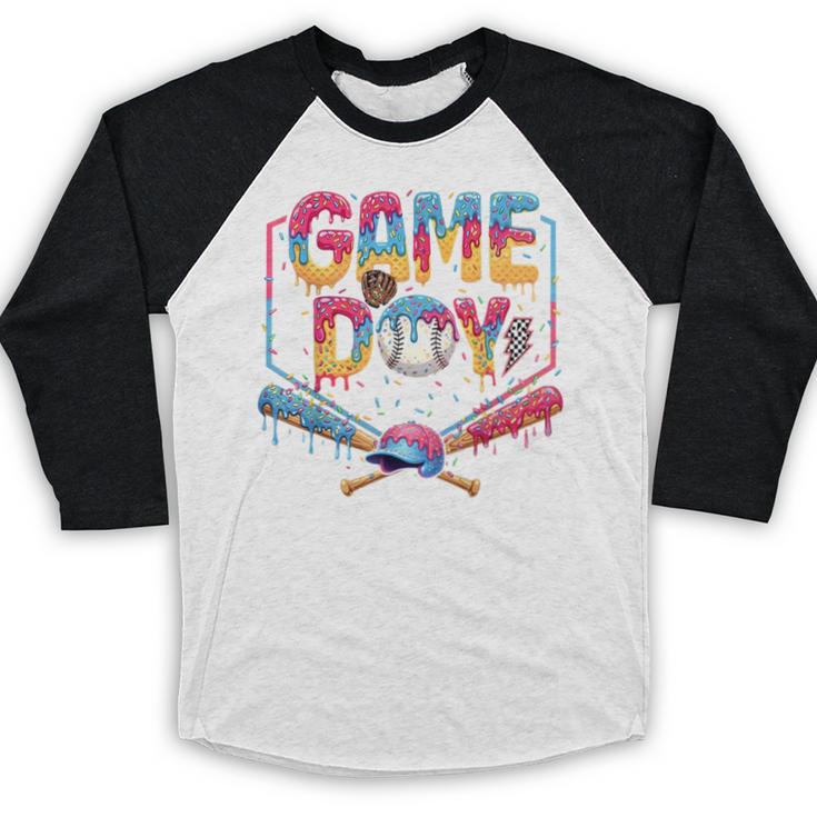 Retro Game Day Baseball Ice Cream Drip For Men Boy Kids Baseball Raglan Shirt Retro Game Day Baseball Ice Cream Drip For Men Boy Kids Baseball Raglan Shirt