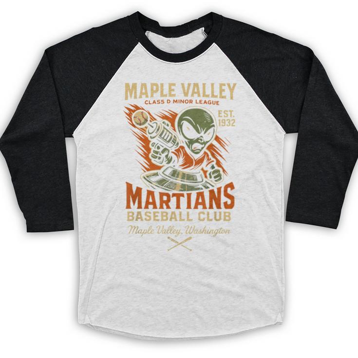 Retro Minor League Maple Valley Martians Baseball Club Baseball Raglan Shirt Retro Minor League Maple Valley Martians Baseball Club Baseball Raglan Shirt