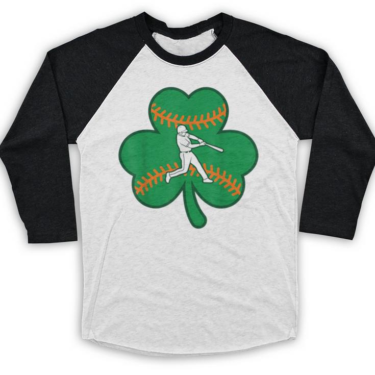 Retro Shamrock Baseball St Patricks Day Men Women Boys Girls Baseball Raglan Shirt