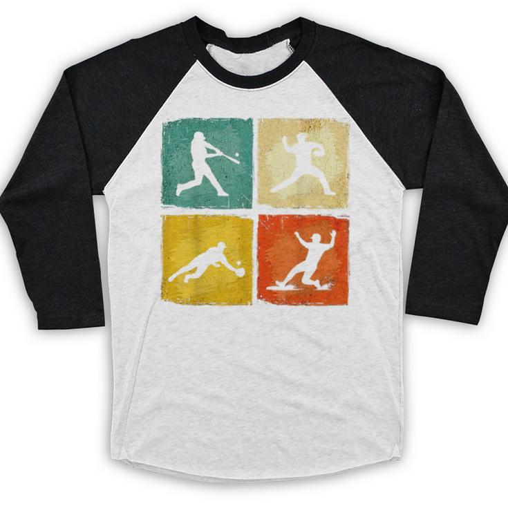 Retro Style Baseball Lover Playing Men Women Kids Baseball Baseball Raglan Shirt