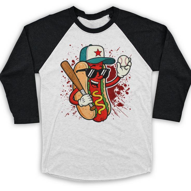 Retro Vintage Baseball Hot Dogs Baseball Raglan Shirt Retro Vintage Baseball Hot Dogs Baseball Raglan Shirt