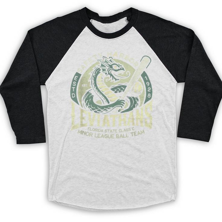 Safety Harbor Leviathans Retro Baseball Monster Baseball Raglan Shirt Safety Harbor Leviathans Retro Baseball Monster Baseball Raglan Shirt