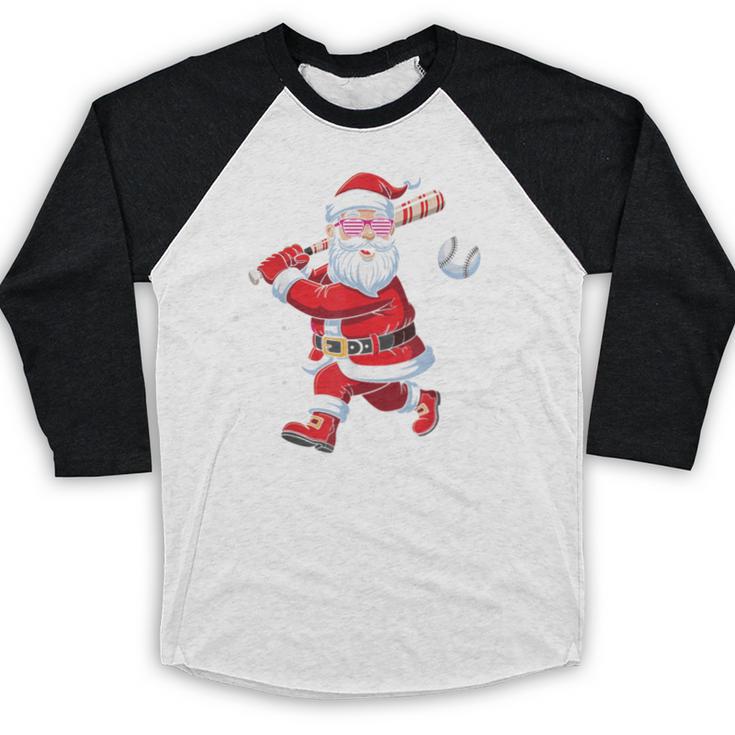 Santa Baseball Christmas Pajamas Xmas Men Kids Boys Baseball Raglan Shirt Santa Baseball Christmas Pajamas Xmas Men Kids Boys Baseball Raglan Shirt