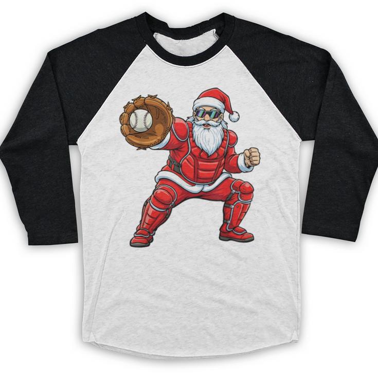 Santa Playing Baseball Baseball Lover Baseballer Xmas Baseball Raglan Shirt Santa Playing Baseball Baseball Lover Baseballer Xmas Baseball Raglan Shirt