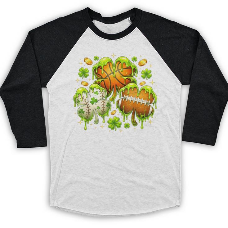 Shamrock Basketball Baseball Drip St Patrick's Day Boys Men Baseball Raglan Shirt Shamrock Basketball Baseball Drip St Patrick's Day Boys Men Baseball Raglan Shirt