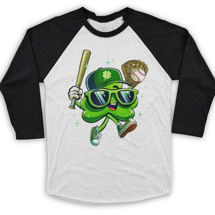 Shamrock Lucky Clover Baseball Patricks Day Family Matching Baseball Raglan Shirt