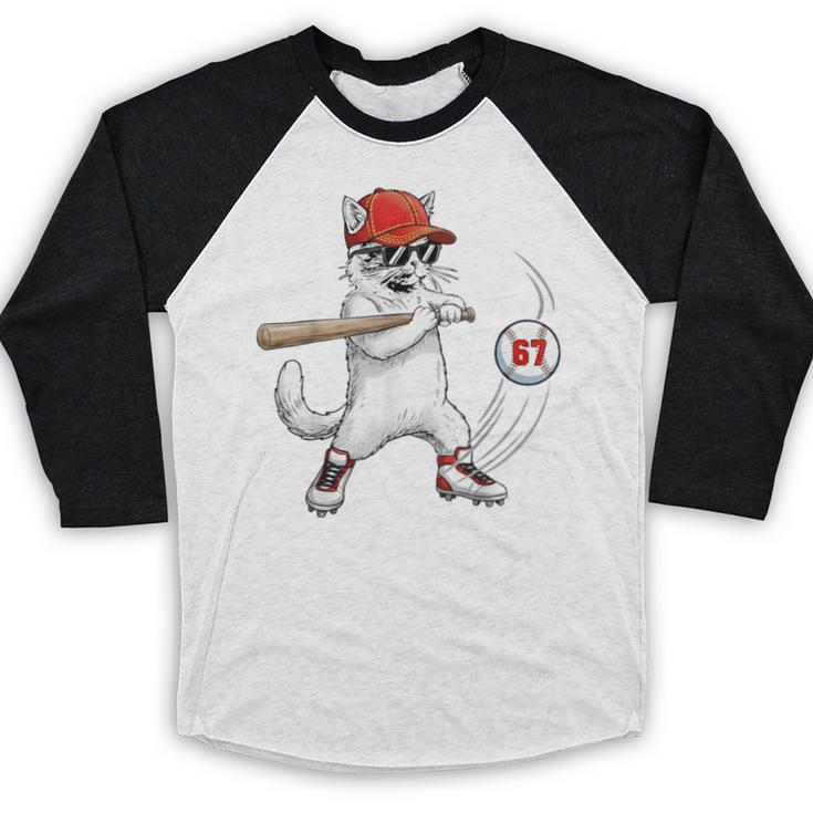Six Seven 67 Baseball Cat Birthday Men Kids Boys Baseball Raglan Shirt Six Seven 67 Baseball Cat Birthday Men Kids Boys Baseball Raglan Shirt