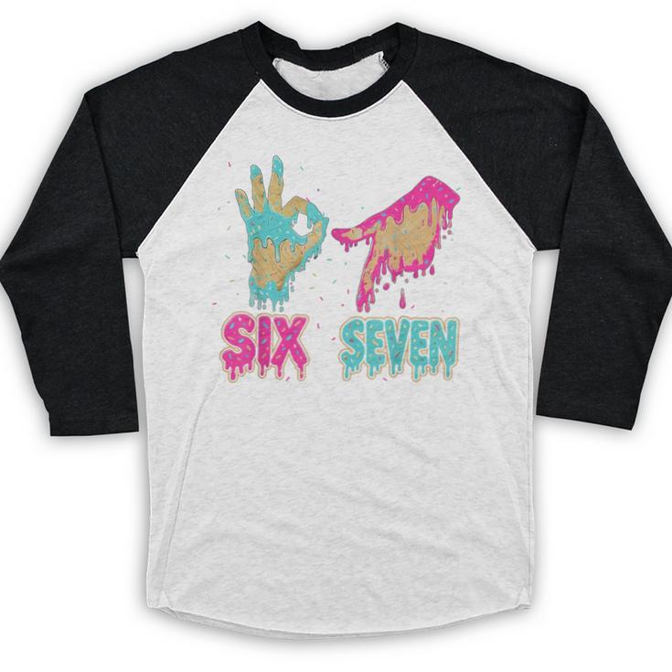 Six Seven 67 Meme Ice Cream Drip Baseball For Boy Kids Baseball Raglan Shirt Six Seven 67 Meme Ice Cream Drip Baseball For Boy Kids Baseball Raglan Shirt