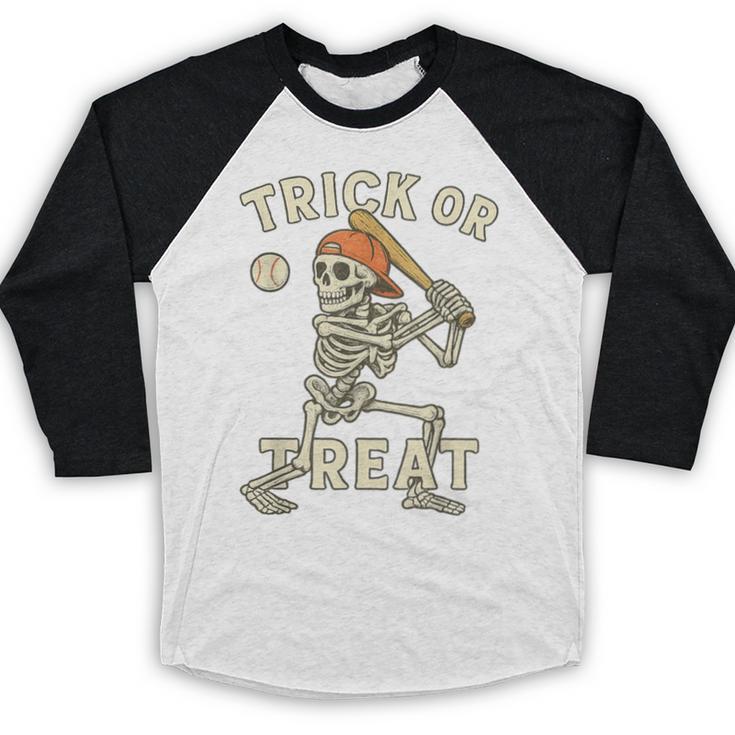 Skeleton Baseball Halloween Costume Men Boys Kids Tee Baseball Raglan Shirt