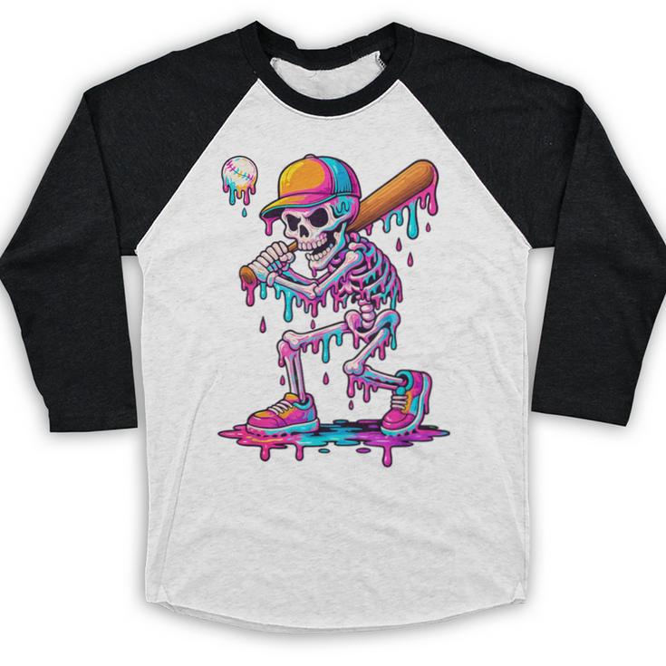 Skelton Playing Baseball Halloween Baseball Drip Boys Kids Baseball Raglan Shirt Skelton Playing Baseball Halloween Baseball Drip Boys Kids Baseball Raglan Shirt